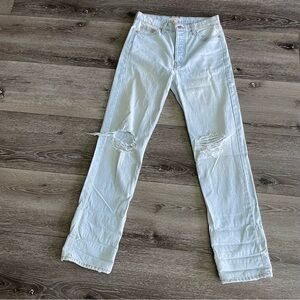 COMUNE Los Angeles Straight leg Distressed Jeans Size 26 Light Wash